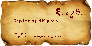 Repiczky Ágnes névjegykártya