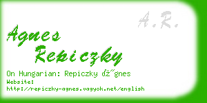 agnes repiczky business card